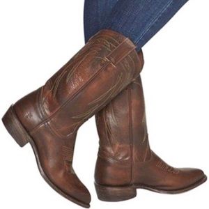 FRYE Billy Stitch Western Boots w/ Embroidery Detail Size 7